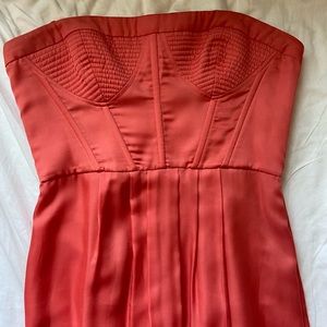Peach, sleeveless BCBG dress with a slit, size 8